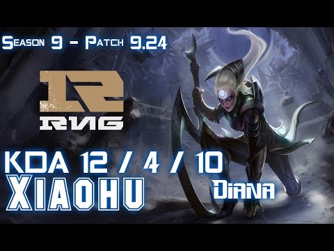 RNG Xiaohu DIANA vs NAUTILUS Mid - Patch 9.24 KR Ranked