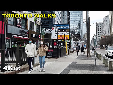 North York Pandemic Walk on Yonge Street - April 24, 2020 [4K Toronto]