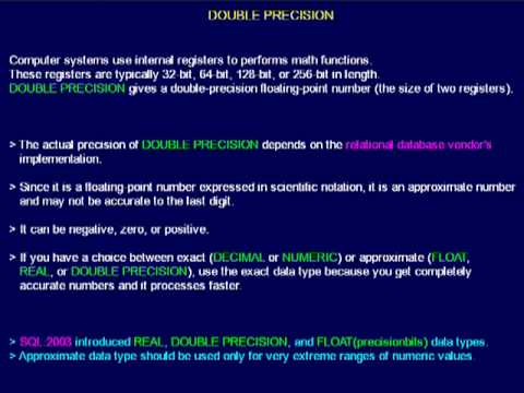 Sql 047 Data Types Approximate Numeric Double Precision