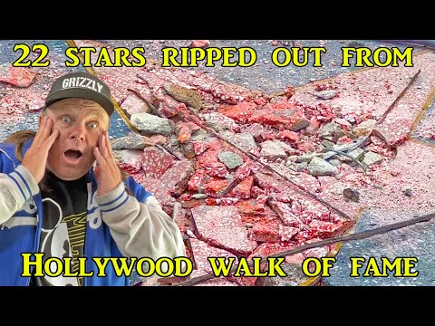 22 stars ripped out from the  Hollywood walk of fame / making of  new stars