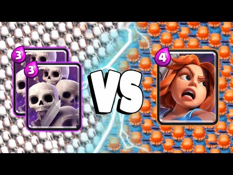 2 SKELETON ARMY Vs VALKYRIE - Clash Royale Battle