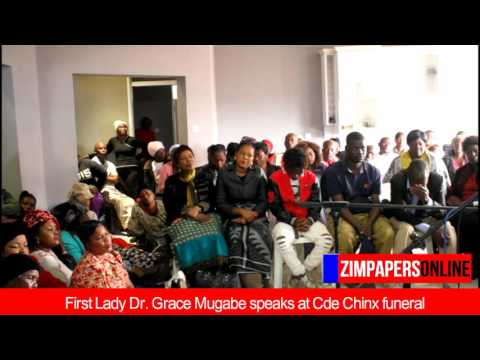 First Lady Dr  Grace Mugabe speaks at Cde Chinx funeral