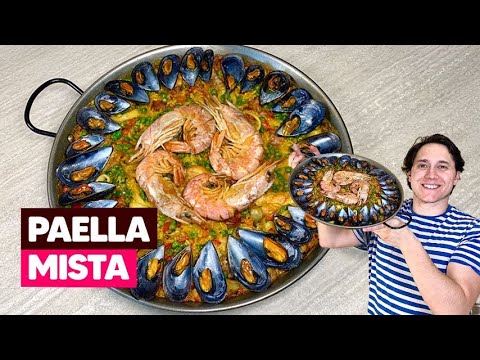 PAELLA MISTA: la ricetta ORIGINALE SPAGNOLA con carne e pesce 🦐​🍗​