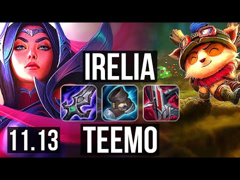 IRELIA vs TEEMO (TOP) | 10 solo kills, 1.6M mastery | BR Diamond | v11.13