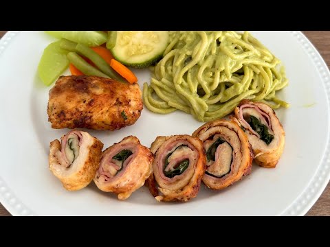 ROLLOS DE POLLO RELLENOS DE ESPINACA, JAMÓN Y QUESO | RECETA FÁCIL | EN CASA CON IXCHEL