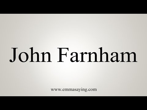 How to Pronounce John Farnham