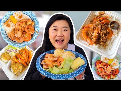 Experimentando TODOS OS CAMINHÕES DE CAMARÃO em OAHU HAVAÍ! 🦐 (giovanni's, romy's, fumi's e mais)