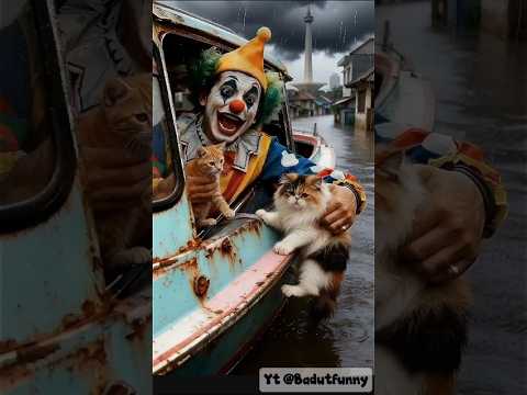 Perjuangan anabul dan oyen di tengah banjir #shorts