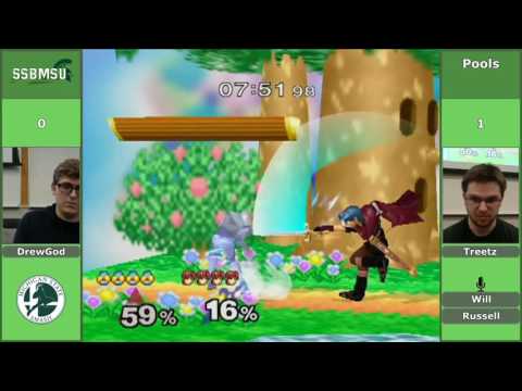 SSBMSU 2 - Treetz (Marth) vs DrewGod (Sheik) - Pools
