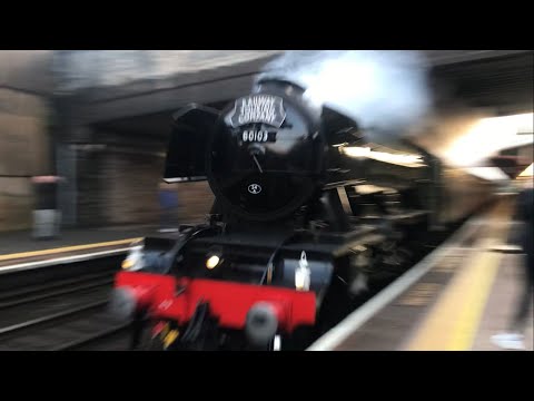 60103 Flying Scotsman lives up to its name and flies back through Teignmouth!