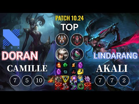 DRX Doran Camille vs Lindarang Akali Top - KR Patch 10.24