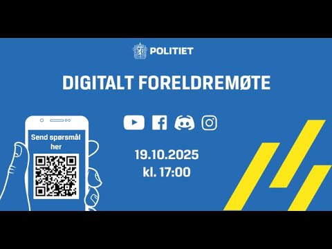 Digitalt foreldremøte 19. oktober - Rekruttering av mindreårige til voldskriminalitet