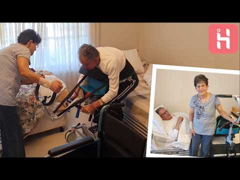 Keeping my Husband with Parkinson's at home with new Kera sit2sit hoist -Wheelchair to bed transfer