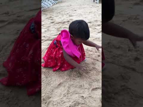 Nainika at Bel Ombre Beach Mauritius vacation 2019