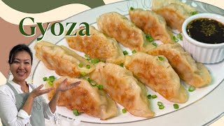 Step-by-step instructions on how to prepare gyoza with thin dough and flavorful filling.
