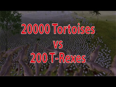 20000 Tortoises vs 200 T-Rexes - Ultimate Epic Battle Simulator UEBS