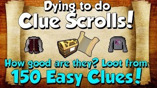 Loot From 150 Easy Clue Scrolls! Amazing GP! [Runescape 3] Dying to do Clues!