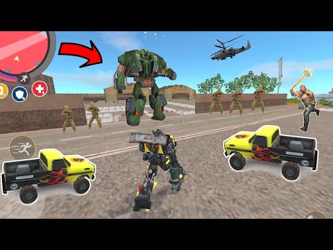 Rope Hero: Vice Town (Transformer Truck Fight US Military Robot) Army Chopper - Android Gameplay HD