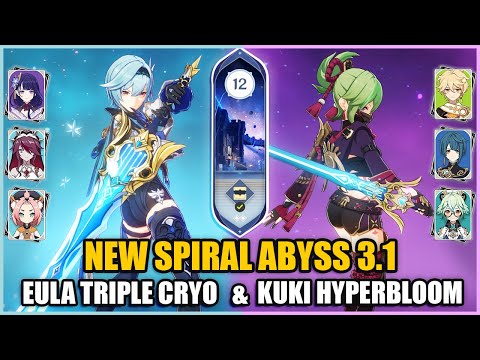 Kuki Shinobu Hyperbloom & Eula Raiden Team | Spiral Abyss 3.1 Floor 12 9 Stars | Genshin Impact