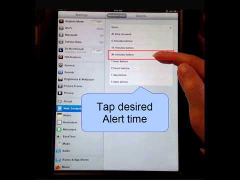 Old Tutorial - How to Change Default Alert Times for Calendar (iPad)