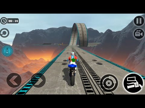Impossible Moto Bike Tracks 3D - Blue Moto Driving Stunts Simulator Levels 1 to 5 Completed Gameplay