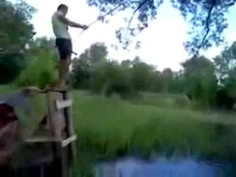 Drunk Russians Attempt A Rope Swing