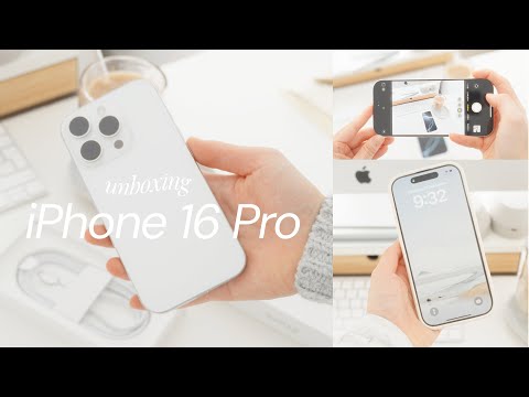 iPhone 16 Pro Unboxing - camera test, white titanium, 512gb | my first iPhone ✨📱