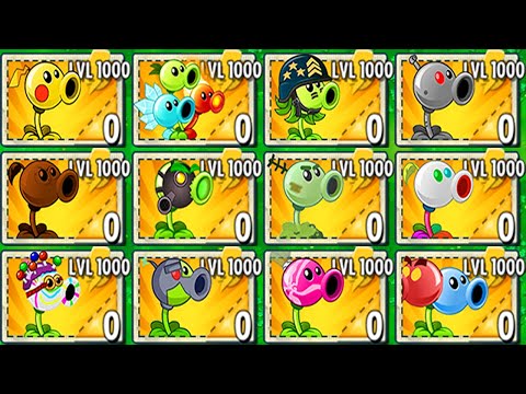 All PEA Plants LEVEL 1000 vs Big Wave Beach Final Boss - Plants vs Zombies 2 Mod