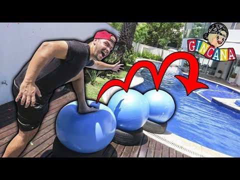 GINCANA DO LUCCAS NA PISCINA COM PNEU E BOIA GIGANTE !!! (DESAFIO DO EQUILÍBRIO)