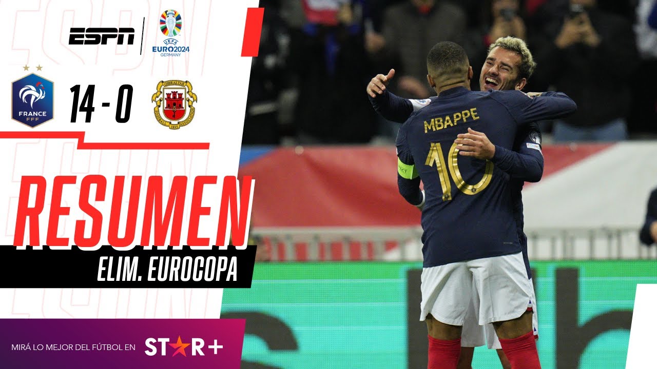 HAT-TRICK DE MBAPPÉ, SHOW GALO Y MÁXIMA GOLEADA EN SU HISTORIA! | Francia 14-0 Gibraltar | RESUMEN