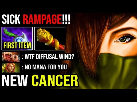 NEW 100% Cancer Meta First Item Diffusal Blade = Ez RAMPAGE Windranger Deleted Troll Warlord DotA 2