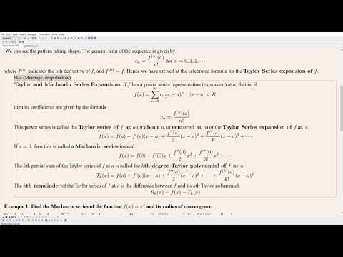 Taylor and Maclaurin Series