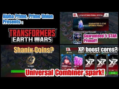 5 STAR guaranteed Optimus Primal/BW Megatron, Shanix Coins, XP boost cores!: Transformers Earth Wars