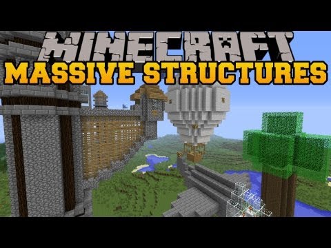PopularMMOs - Minecraft: MASSIVE STRUCTURES (Generate Useful Buildings!) Instant Massive Structures Mod Showcase