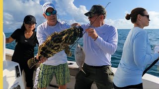 Fishing with Friends in the Fl Keys: Yellowtail, Cero Mackerel & Goliath Grouper Catch & Release!