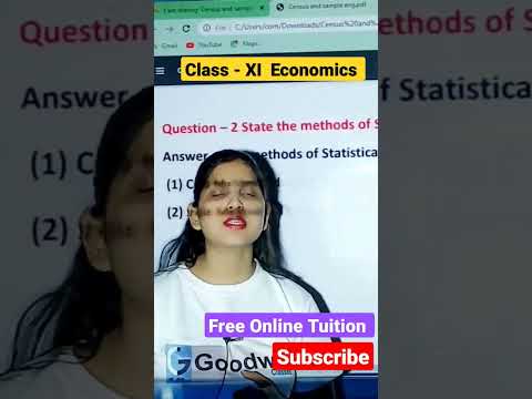 Class 11 Economics #Census and Sample Method #PreetiKoli #GoodwillClasses  #FreeOnlineTuition
