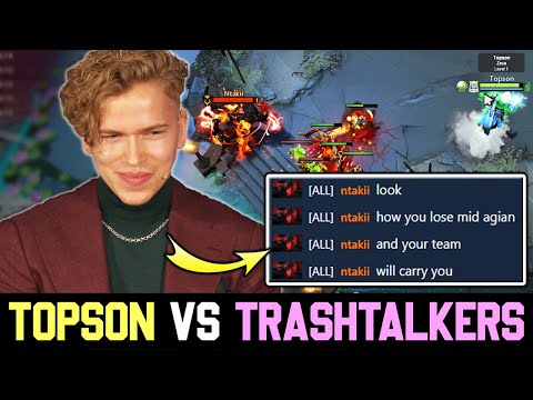 Topson "Zeus" vs SF TRASHTALKER mid lane - How to teach TOXIC players?! DOTA 2