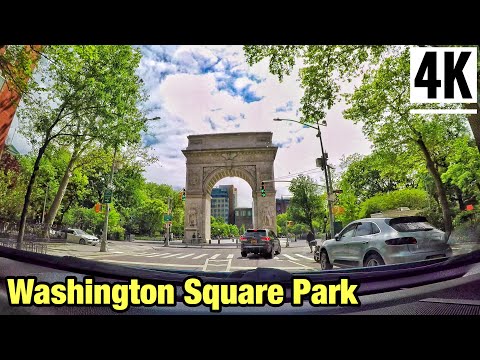 ⁴ᴷ⁶⁰ Washington Square Park via Greenwich Village Lower Manhattan New York City During Lockdown 2020