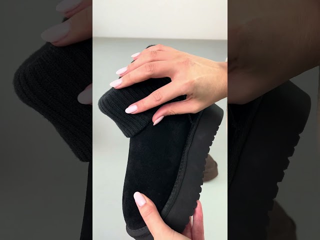 Чоботи жіночі шкіряні байка хутро 592641 Чорний Угги жіночі замшеві 594023 Коричневі / Угги жіночі замшеві 594022 Чорні