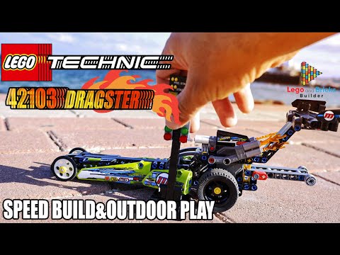 LEGO Technic Dragster #42103 Outdoor Play, Speed Build And Review *4K*