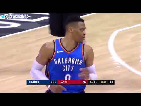 Russell Westbrook 100th Career Triple Double 2018.3.13 OKC Thunder at Hawks 32 12 12!| Fre