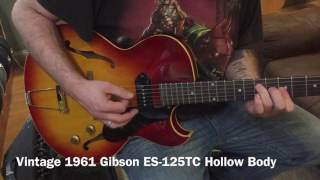 Video thumbnail for Vintage 1961 Gibson ES-125TC Hollow Body Electric Guitar by Morrell Music Company