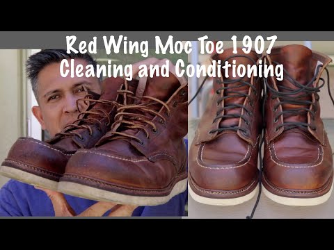 Red Wing Moc Toe 1907 Cleaning and Conditioning | Short Version
