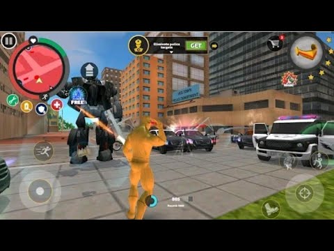 Rope Hero Vice Town Game  😜(Transformer Robot Ball Fight Policeman) Round Robot Ball Fight Tank 