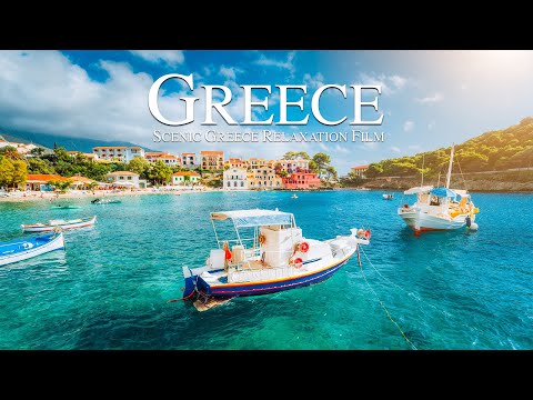 Greece 4K Relaxing Scenic Film | 🇬🇷 Greece Drone Video with Ambient Music  - Santorini Zakynthos