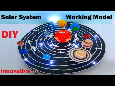 solar system working model with lights rotating science project for exhibition craftpiller