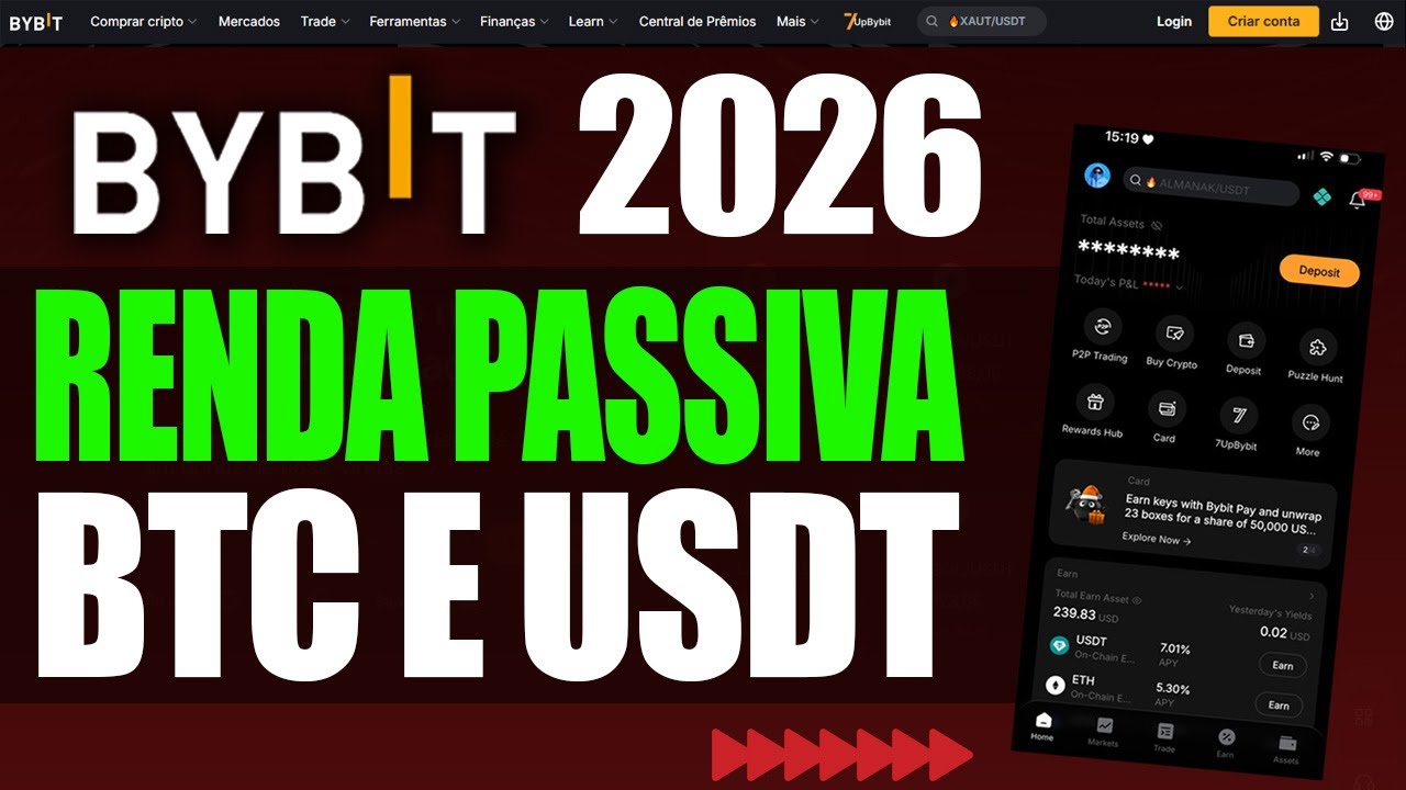 BYBIT CELULAR - RENDA PASSIVA GANHOS AUTOMÁTICOS COM BTC USDT E ALTCOINS