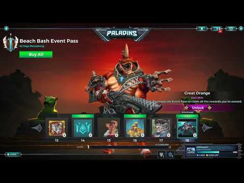 Paladins 4.3 Shadow Event Pass 2 All Items, All Levels, Free and Paid Path