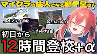 【あらなみマイクラ】マイクラの住人と化したあかぴゃの入学初日を振り返る！！【にじさんじ/獅子堂明かり/切り抜き】