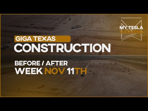 Giga Texas before & after weekly progress for first week of November